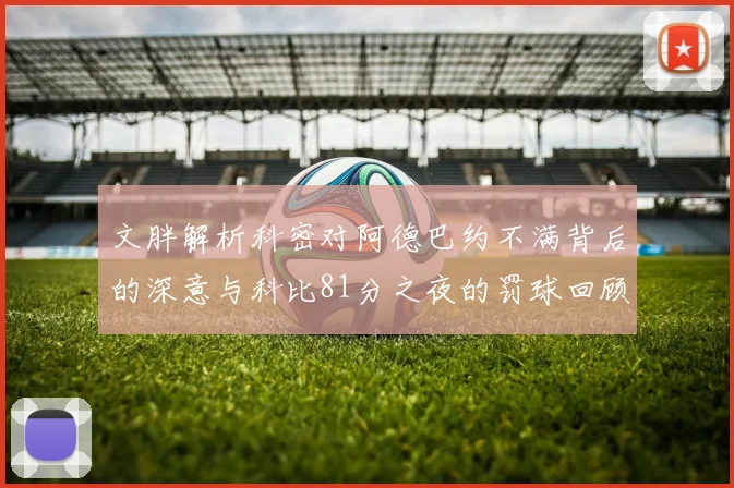 文胖解析科密对阿德巴约不满背后的深意与科比81分之夜的罚球回顾